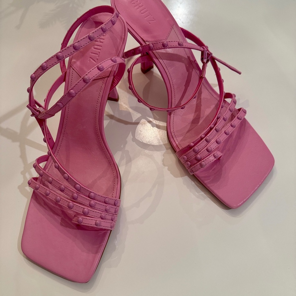 SCHUTZ Pink Strappy Sandals